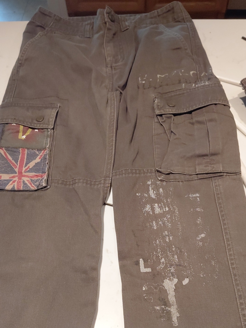 Polo by Ralph Lauren Olive Green Cargo Pants with Union Jack Patch
